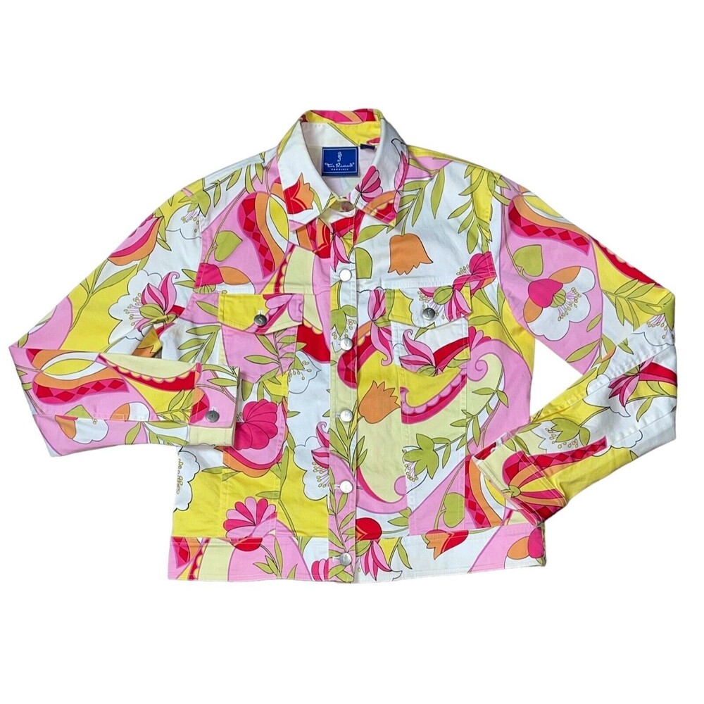 Vtg TORI RICHARD HONOLULU Women’s 2 Floral Long Sleeve Cotton Stretch Jacket
